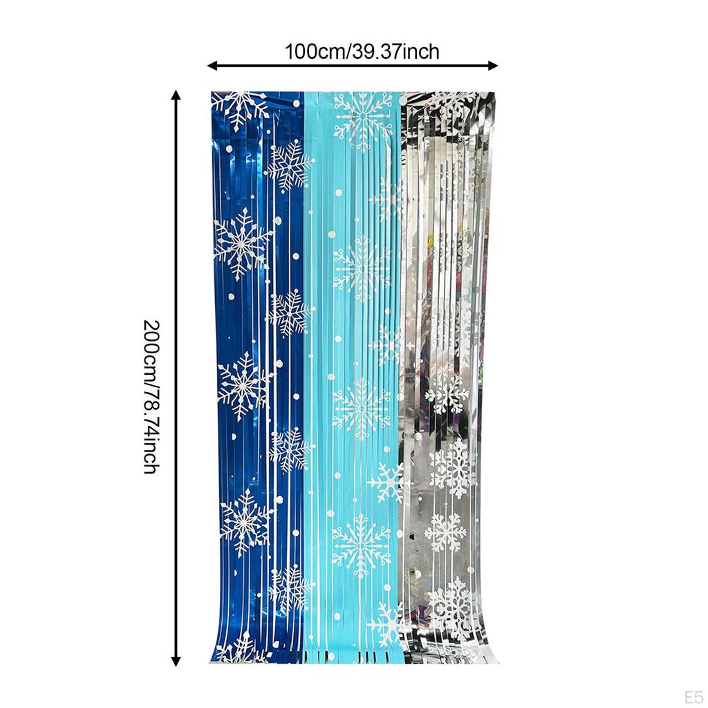 Christmas Snowflake Pattern Fringe Curtain Party Decoration for Door Supplies Versatile Accessories