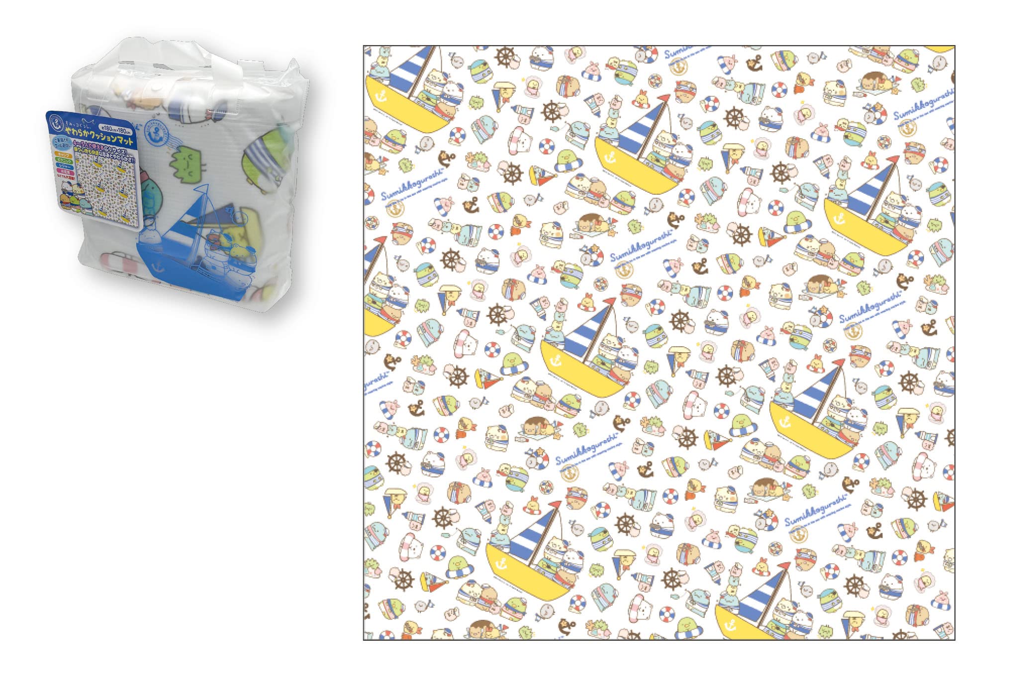 Onoue Man Soft Cushion Sumikko 180 x 180 cm Mat, Gurashi, белый