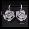 Boucles d'oreilles Camélia Rose en Zircon Mode Européenne et Américaine pour Robe de Soirée