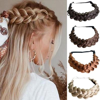 Adjustable Handmade Braids Wig Elastic Band Fishbone Braid Lazy Headband  Commuting