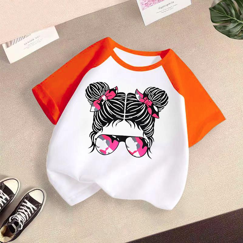 Children s Casual Short-sleeved T-shirt - Summer Girls  Fashion Top 100cm