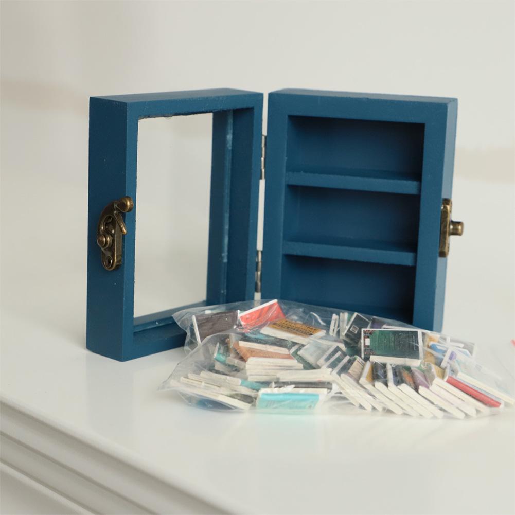 Anti-Angst-Bücherregal, kleine Bibliothek, Miniatur-Bücherregal aus Holz, Vitrine, Stressabbau, Bücherregal, Puppenhausmöbel, Mod