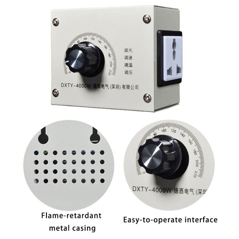 4000W Voltage Regulator 0-220V High Power Electronic Speed Regulator Variable Speed Reducers for Drills/Grinders/Heaters