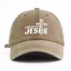 Pc JESUS Print Washed Baseball Cap for Adults  Minimalist Retro Style Casual Soft Adjustable Dad Hat Perfect As Gift