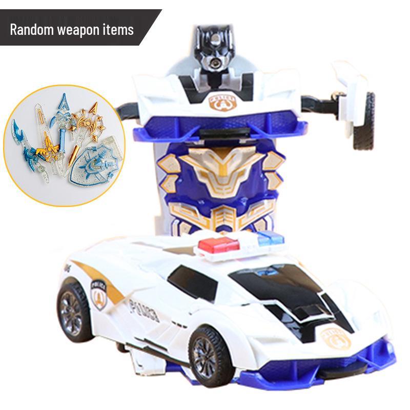 Popular Children's Deformed Toy Robot and Car Set for Educational Play at Street Markets and Night Stalls.