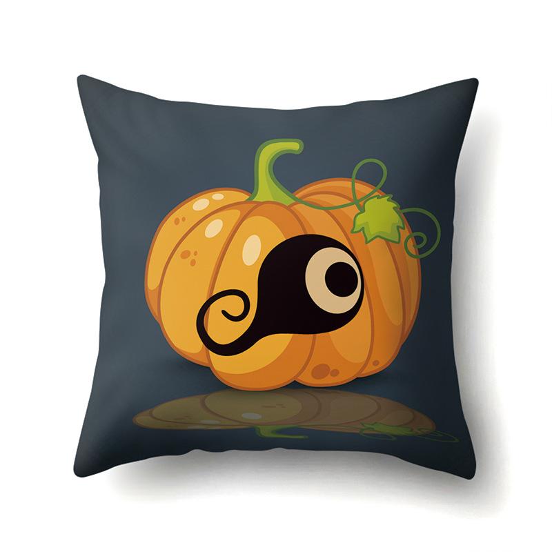 Halloween Polyester Pillow Case Car Waist Pillow Pumpkin Sofa Cushion Cover Office and Home Pillow Case