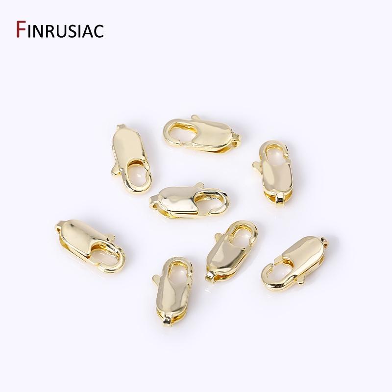 14k/18k Real Gold Plated Brass Metal Lobster Clasps For DIY Bracelets Necklace Handmade Jewelry Making Components