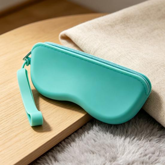 Silicone Glasses Case Portable Sunglasses Pouch with Zipper Lanyard Waterproof Large