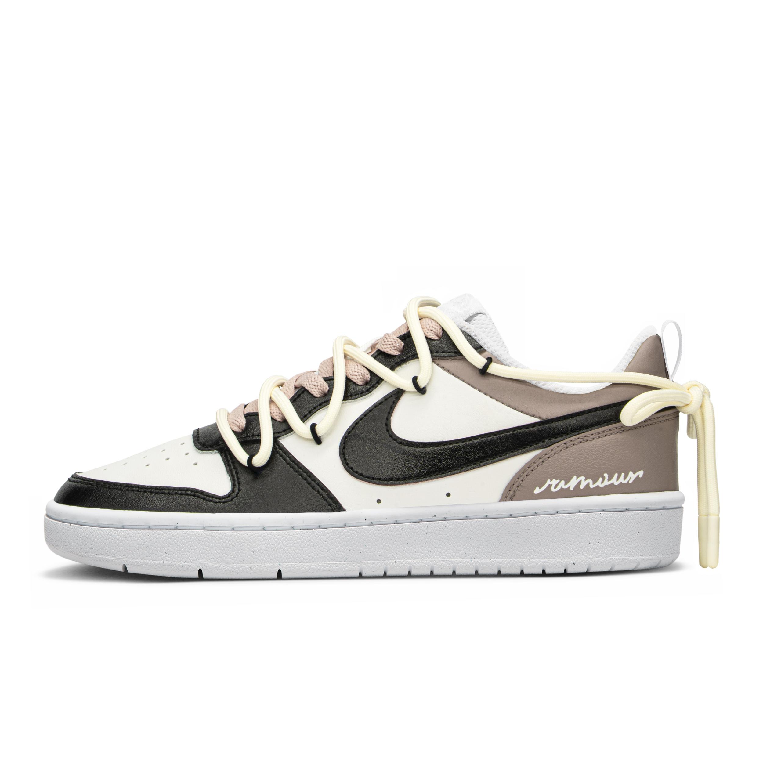 

Nike Court Borough FZBB Low top Skateboard Shoes GS Brown Beige BQ5448-100(TeamA-) 40