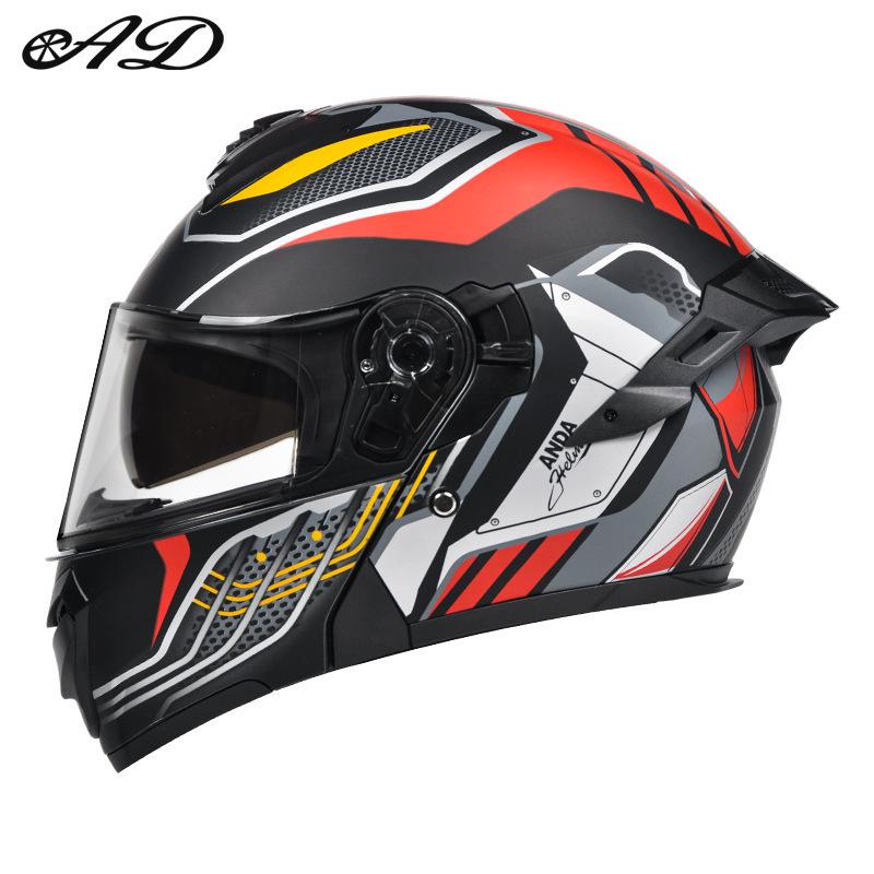 AD Winter 3C Certified Flip-Up Full Face Electric Motorcycle Helmet for Men & Women - All-Season Safety Gear