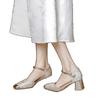 Retro Square Head High Heels Women's Hollow Bridesmaid Wedding Shoes New Chinese Style Cheongsam Single Shoes Thick Heel Bag Head Sandals Women