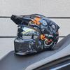 Orz Black Warrior Retro Motorcycle Helmet - Versatile Half/Full Helmet for Men & Women