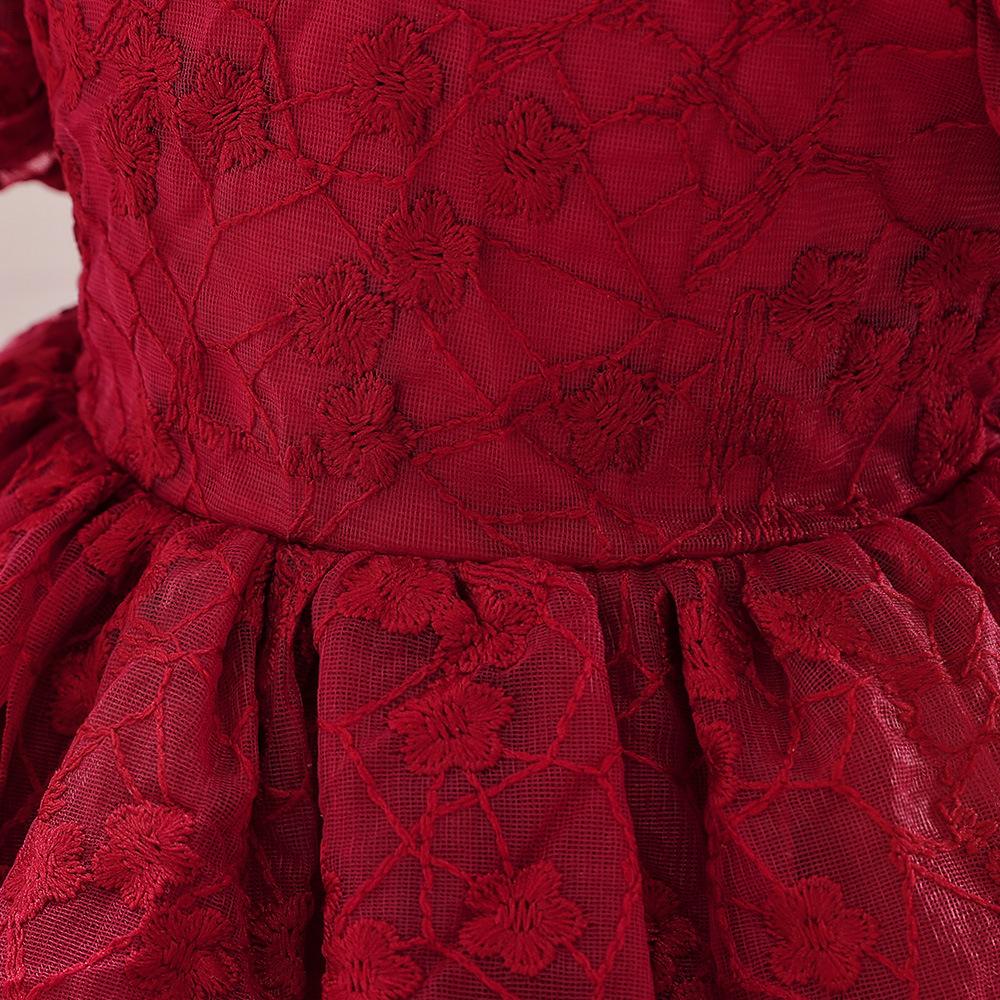 New Princess Girls Embroidery Flower Newborn Dress Children Kids Elegant Wedding Dresses Children Clothing For 0-2 Years