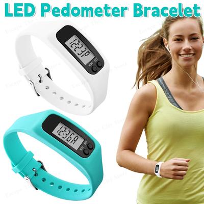 1/2PC Pulseira Pedômetro LED Inteligente de Pulso Contador de Calorias Exibição de Hora Contador de Passos Relógio Pedômetro de Caminhada Corrida para Homens Mulheres