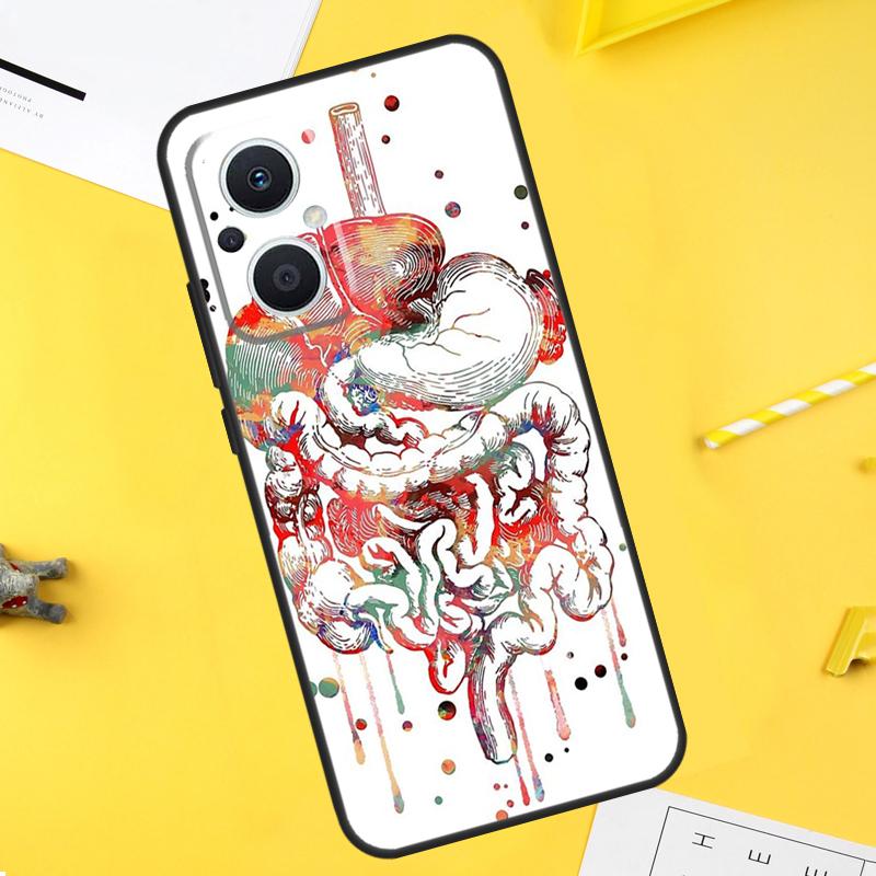 Medical Human Organs Meridian Art Case For OPPO Reno 10 8 Pro 4 5 6 7 Lite 8T 4Z 5Z OPPO Find X6 Pro X2 X3 Neo X5 Lite Cover