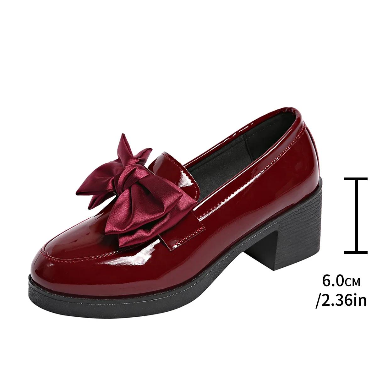 

Fashion Rimocy Women s Thick Bottom Soft Leather Shoes Big Butterfly Anti-Slip Platform Pumps Spring Waterproof High Heel Woman Shoes 36 красный