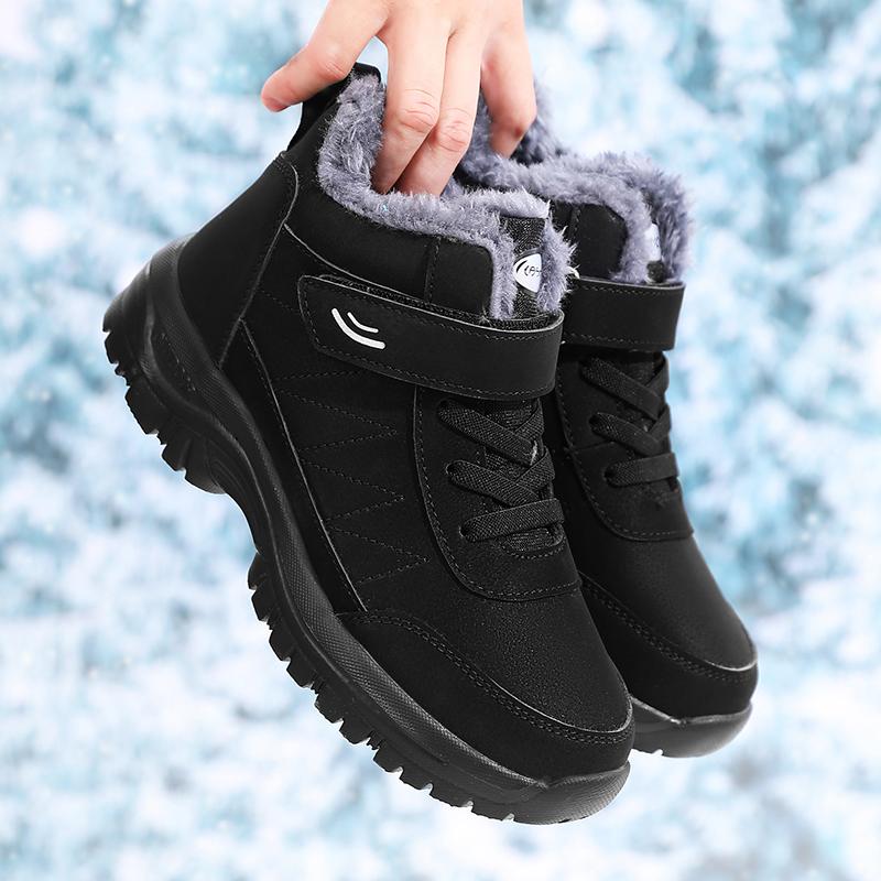 Women's Snow Boots Winter Fleece Thick Anti Slip Snow Boots Wide Last Walking Cotton Shoe Fleece-Lined Warmth Sneakers for Women