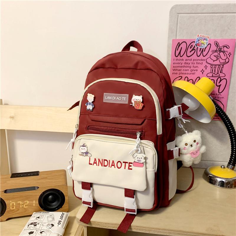 

Модный школьный рюкзак Kawaii для подростков, водонепроницаемый нейлоновый рюкзак для девочек, женский рюкзак для ноутбука, дорожная сумка, черная зеленая сумка для книг