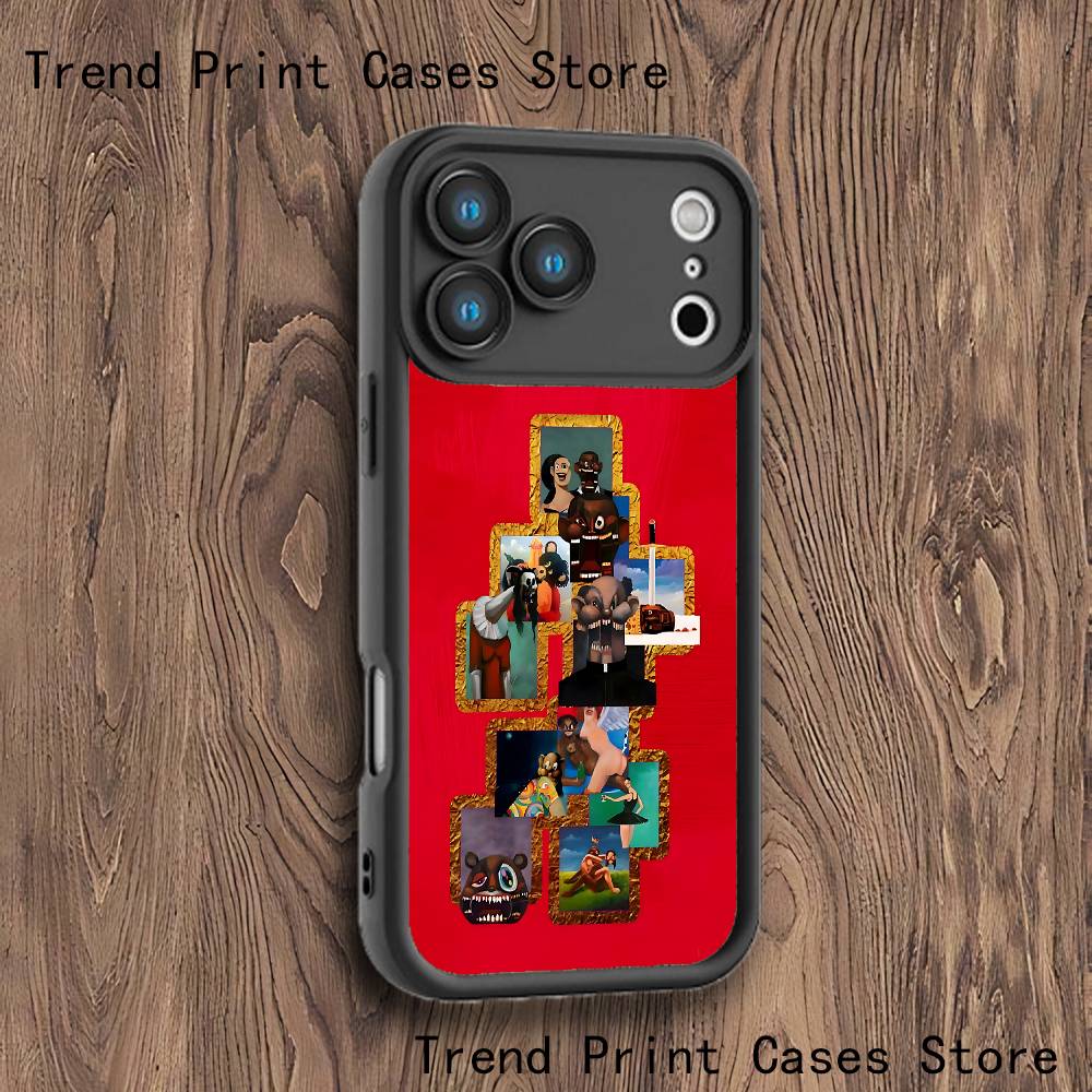 K-Kanye W-West Twisted Fantasy Phone Case For iPhone 17,16,15,14,13,12,11,Pro,Max,Plus,XS,SE4,Mini Black Thickened Border iPhone 11 ProMax
