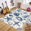 Starfish Shell Coral Marine Organisms Pattern Carpet for Living Room Decor Bedroom Rug Sunroom Terrace Vacation Sofa Floor Mat