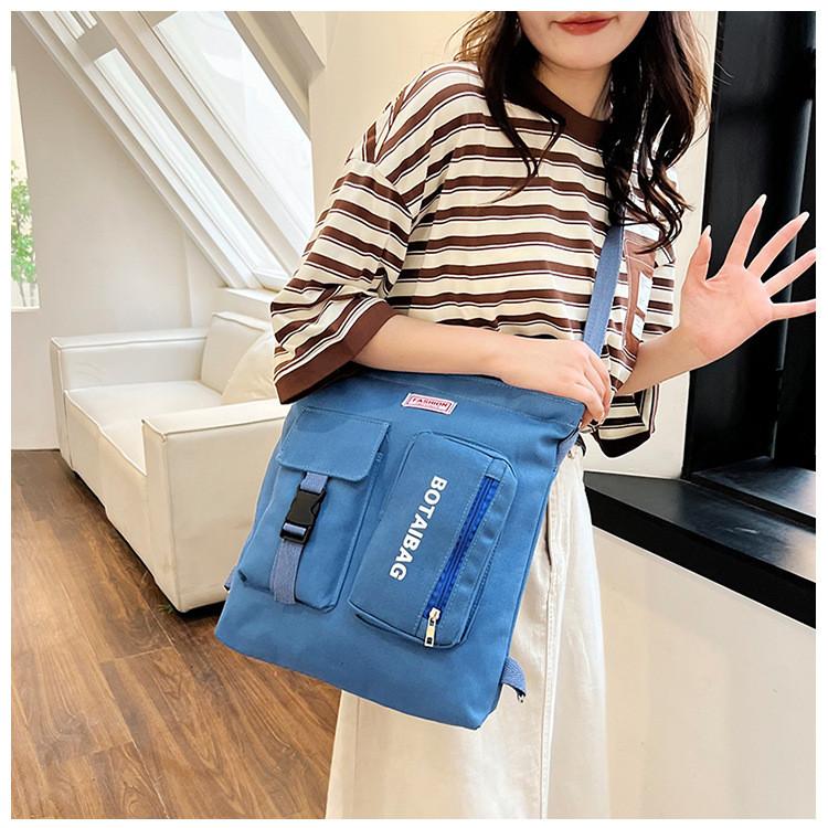 Canvas Tote Bag For Women Large Capacity Casual Shoulder Crossbody Urban Style