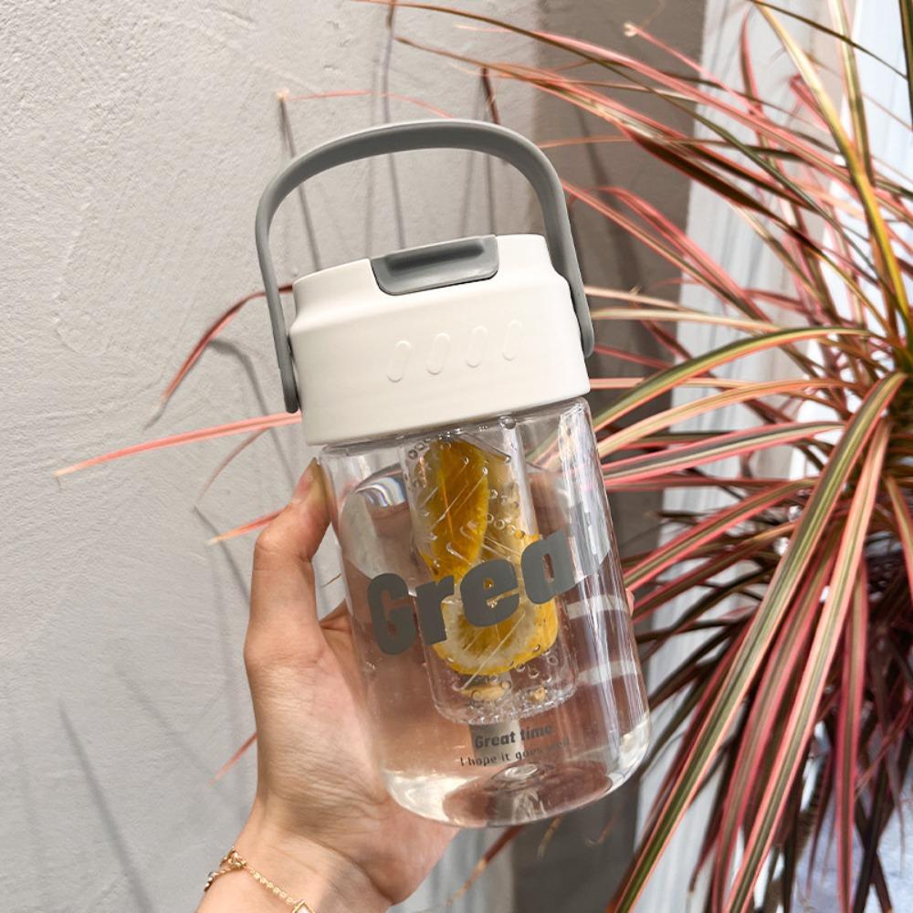 Plastic Sport Water Bottle Large Capacity Tea Water Separation Cup  Outdoor Camping Drinking Tools