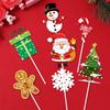 Christmas Party Cake Flags Plugin Set With Cartoon Design For Holiday Celebration And Dessert Decor