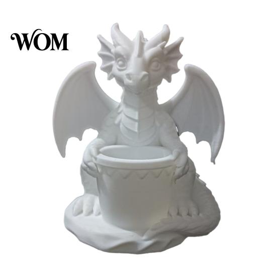 Drainage Flowerpot with Built-in Holes, 3D Printed Dragon Shape Pen Outdoor Flower Pot Holder, for Small Green Plants Tale Plant