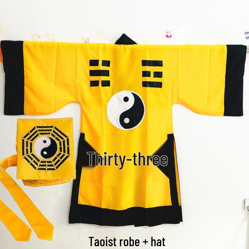 Taoist Long Robe Set - Ancient Wuxia Costume, Tai Chi, Bagua Sutra Attire Inspired by Lam Ching-ying