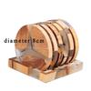 6Pcs Heat Insulation Wooden Resin Cup Pads with Base Traditional Chinese Ink Painting Tea Coaster Set KongFu Tea Accessories