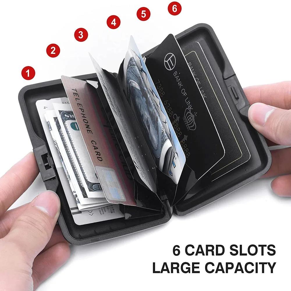 RFID Blocking Credit Card Holder Coin Purse Aluminum Metal Waterproof Anti-Theft Wallet Business for Men Women Card Case