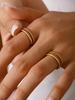 Korean Fashion Personality Cold Style Senior Sense Of Stainless Steel 18K Gold-Plated With Diamonds Double Layer Ring Female
