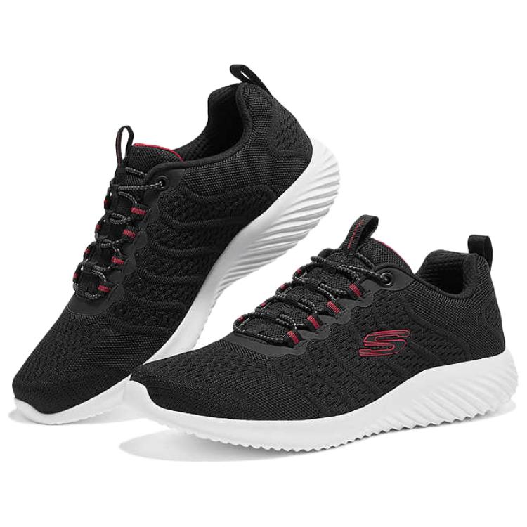 Skechers Bounder Comfortable Versatile Sports Durable Low-Top Running Shoes Men Sneaker Black Red 8790305-BKRD