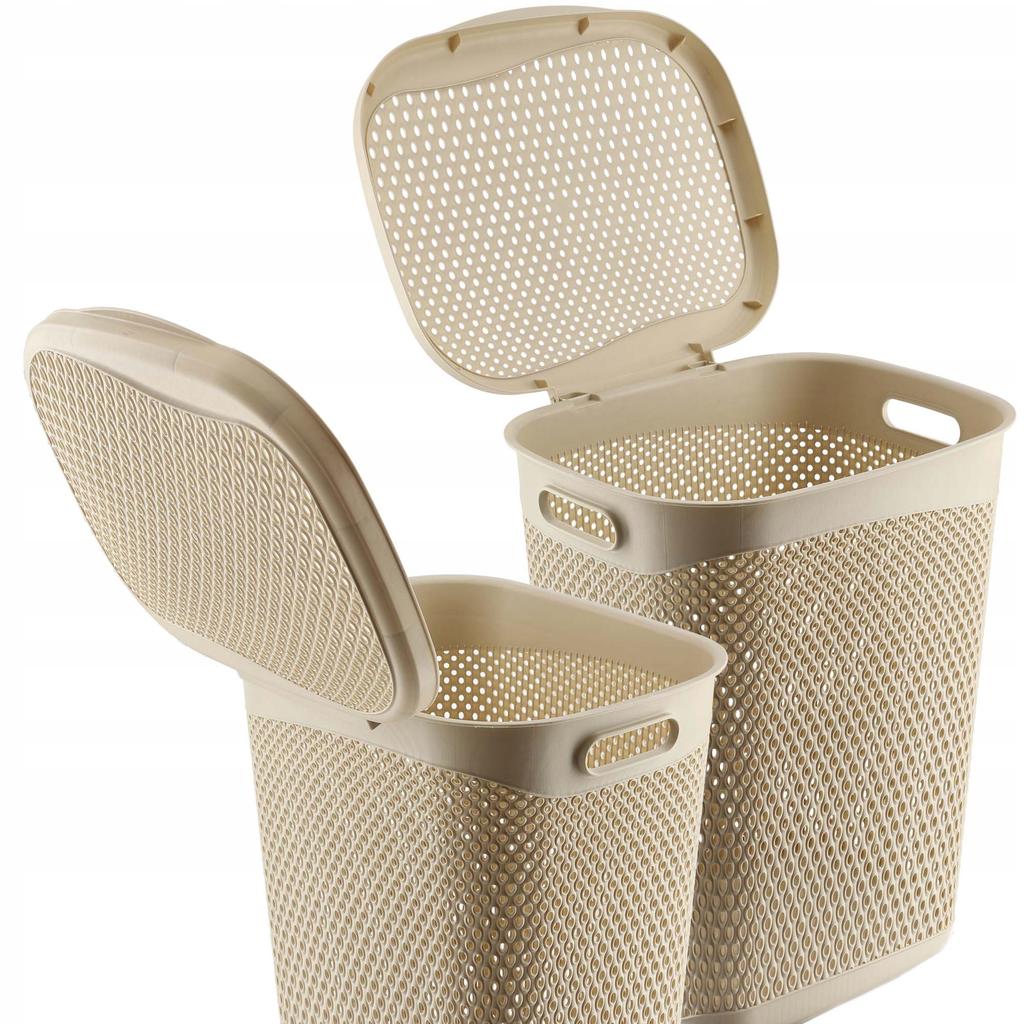 KADAX Kosz Na Pranie Bieliznę Z Pokrywą Pojemnik Duży 55L