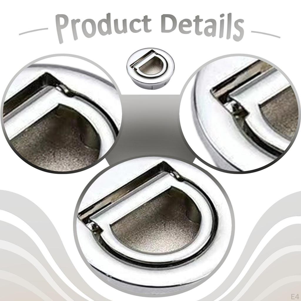 Pull Handle Concealed Door Round Flush Latch Recessed Zinc Alloy