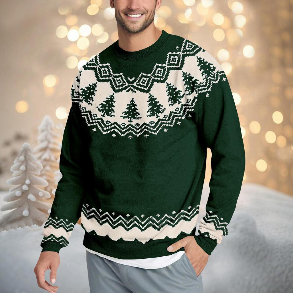 Løs herrehettegenser med juleprint