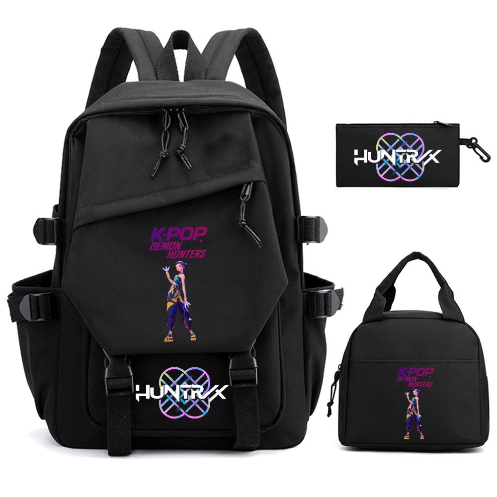 3Pcs/set Cartoon Kpop Demon Hunters Printed Backpack for Teenger Children Student Large Capacity Schoolbag Girl Gift Women Travel Bag Mochila