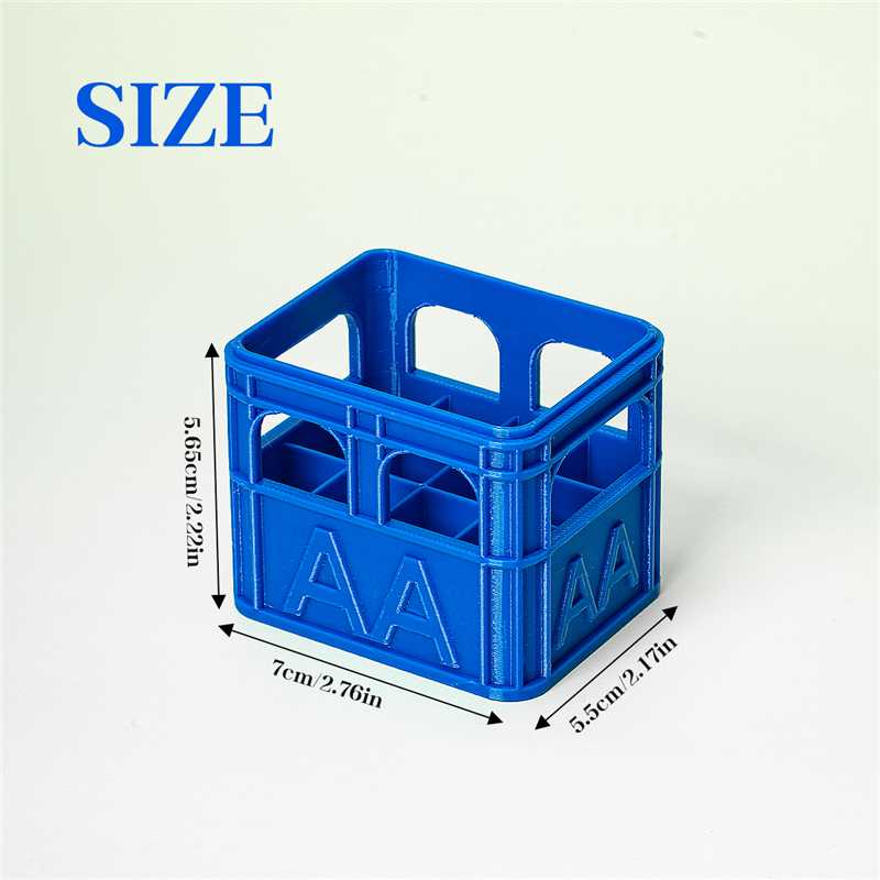 3D-Printed Stackable Battery Organiser – 12-Compartment Large Capacity Storage Box, Suitable for AA, AAA, 18650, 21700 and 9V Ba