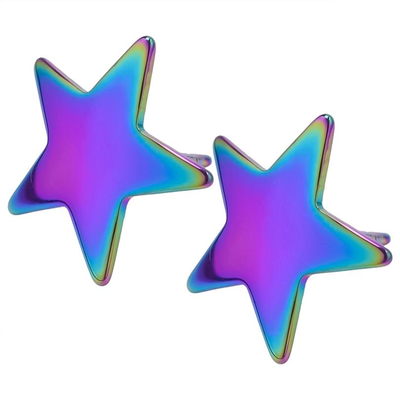 

Fashion Rainbow Jewelry Hollow Geometry Heart Sun Earrings For Women Men Accessories Never Fade Stainless Steel Earring Piercing