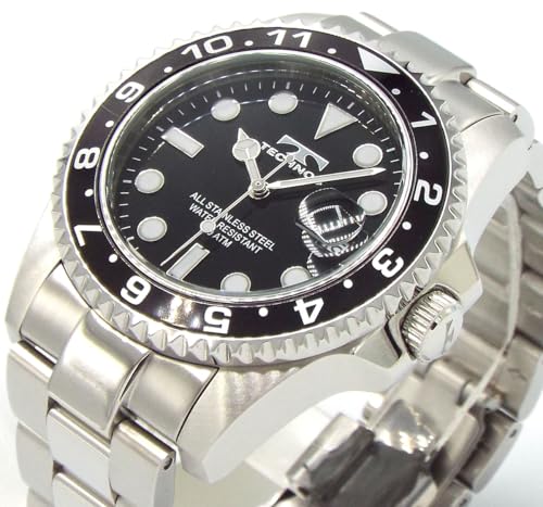 TECHNOS Taucheruhr, Edelstahl, Drehlünette, Schwarz, TASM419ASB [Parallelimport]