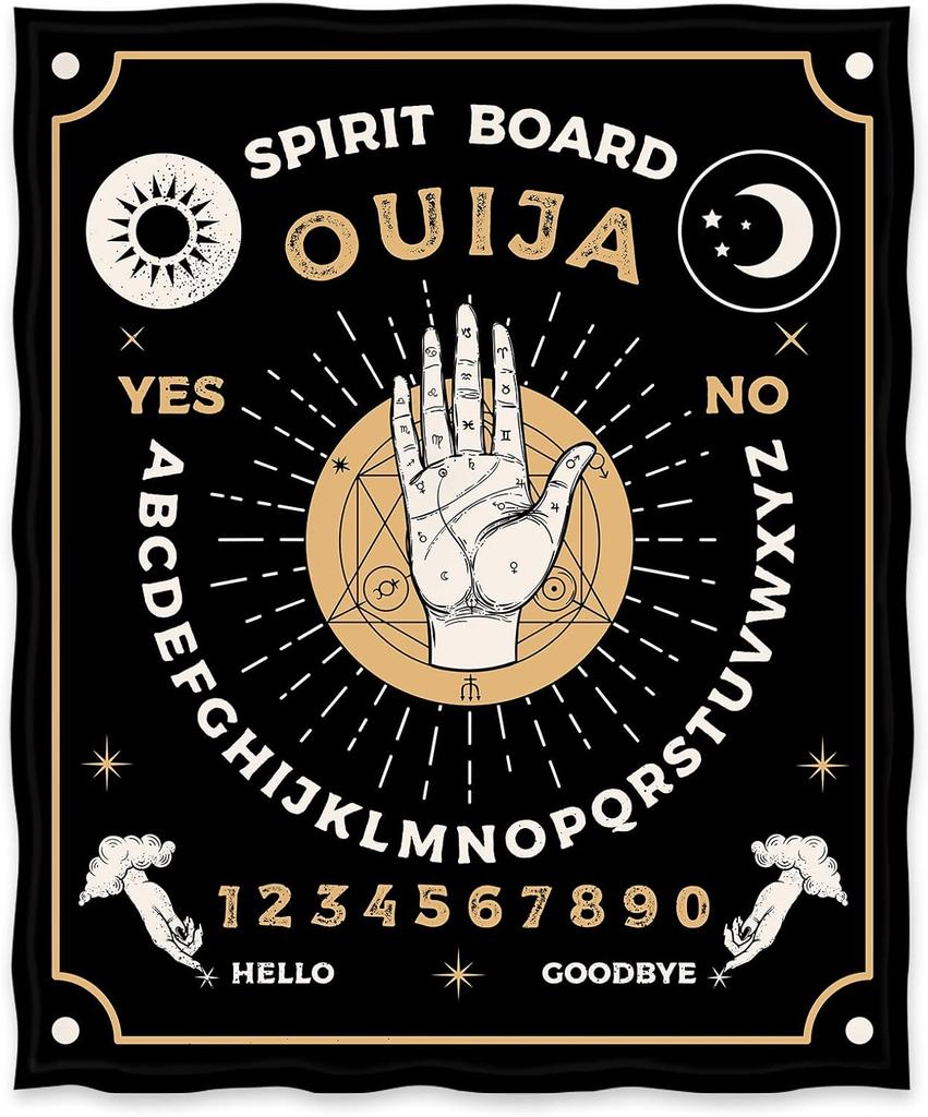 Manta De Tablero Ouija, Regalo De Bruja Gótica Para Halloween, Sol, Luna, Esqueleto, Cráneo, Terror, Espeluznante Para