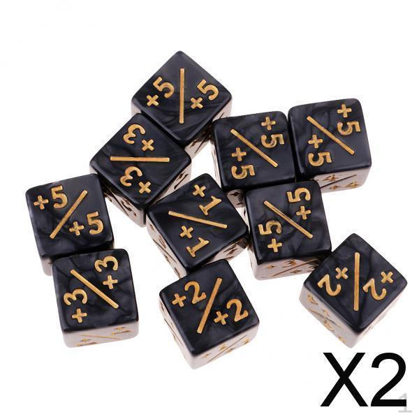 

2xResin 6 Side Dice Set Mathematics Teaching Aid Fractional Black
