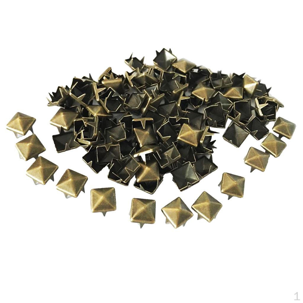 100 Decorative Rivets Metal Leather Shape