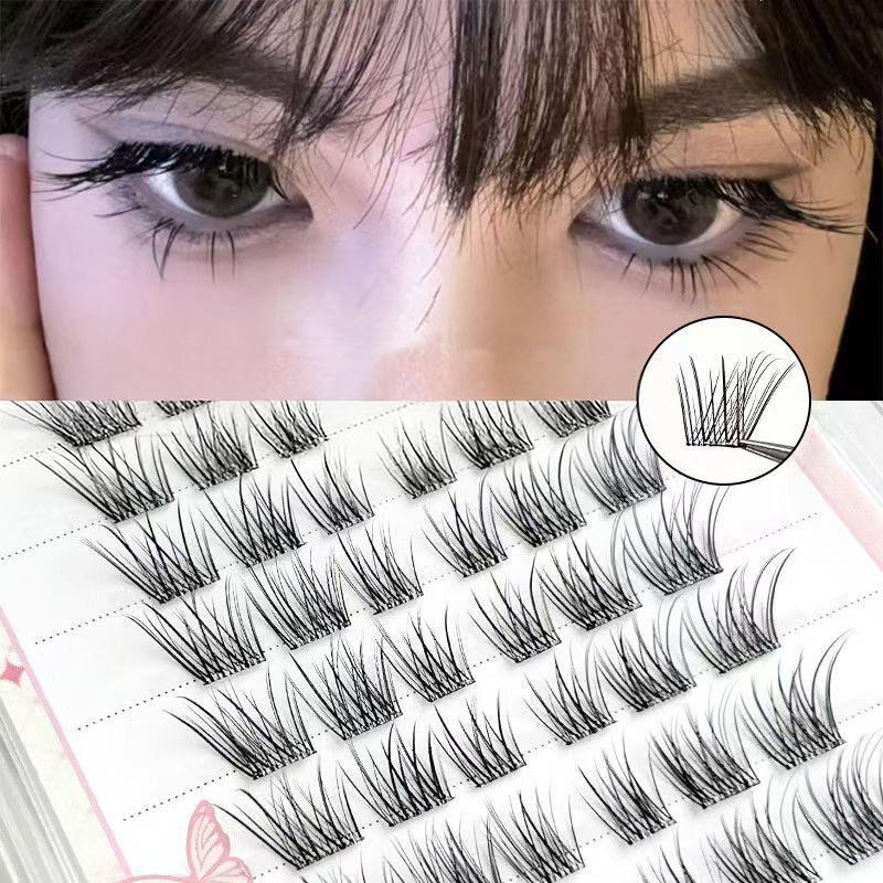 Natural And Realistic Large-Capacity Glue-Free False Eyelashes Curled In Sections Long-Lasting And Durable