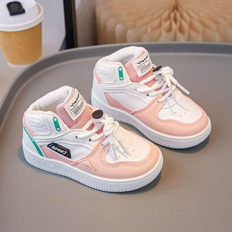Small and medium-sized children's high-top basketball running shoes 2025 spring and autumn new boys and girls children's sports shoes casual soft-sole