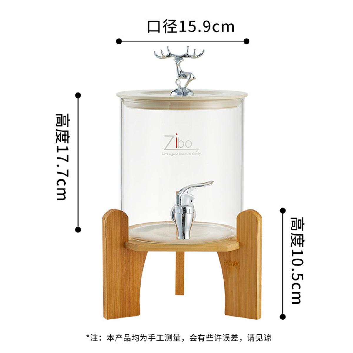

Zml glass cold water dispenser with spigot, beverage bucket, and infused wine bottle 3.5L-1