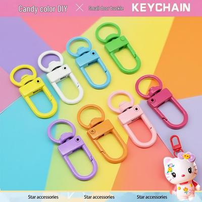 Kolorowy metalowy brelok z klamrą sprężynową w kształcie litery U do rękodzieła DIY i akcesoriów dla lalek