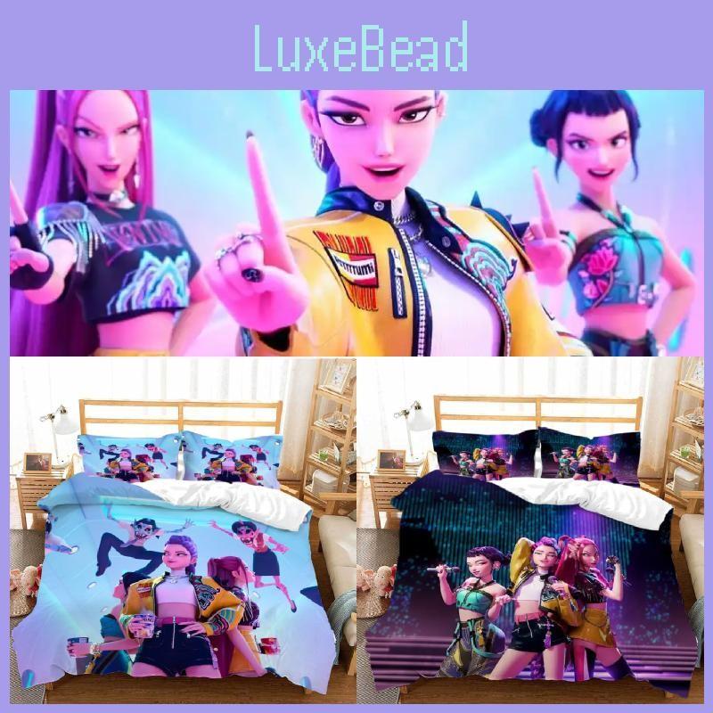 Kpop Hunters Demon Digital Print Duvet Cover Pillowcase Set Bedding Bedroom