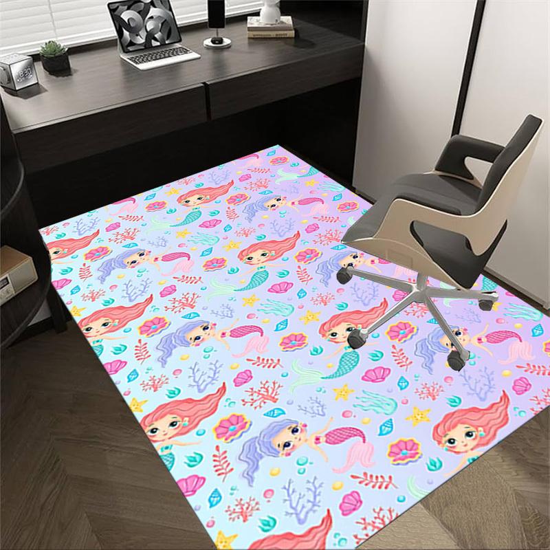 1PC Mermaid Shell Extra Large Non-Slip Floor carpet, Office, family, bedroom, Studio Large Area Rug,Longlasting Material-J0355 60cm by 90cm