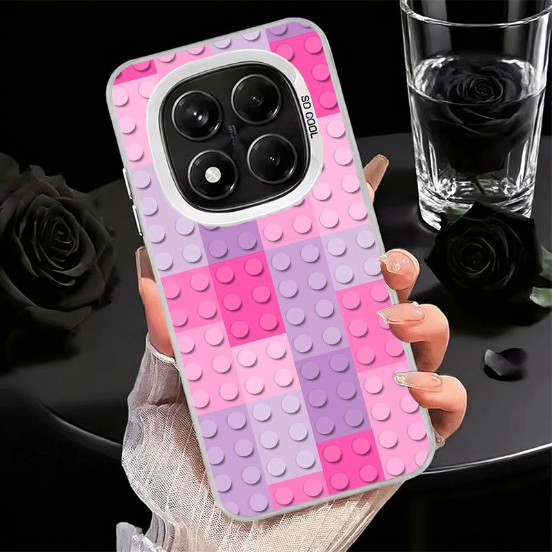 Fashion Building Blocks Pattern Soft Phone Case for Xiaomi Redmi Note 13 14 15 Pro Plus 12S 12 11S 11 11T 10S 10 Shockproof Cove